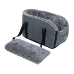 Boîte de siège de sécurité portable pour animaux de compagnie, console de contrôle, accent, siège de voiture pour chien, accoudoir de voiture, boîte en peluche épaisse pour petit chien, chat, voyage