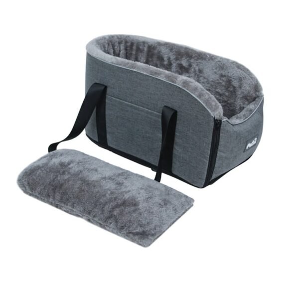 Boîte de siège de sécurité portable pour animaux de compagnie, console de contrôle, accent, siège de voiture pour chien, accoudoir de voiture, boîte en peluche épaisse pour petit chien, chat, voyage