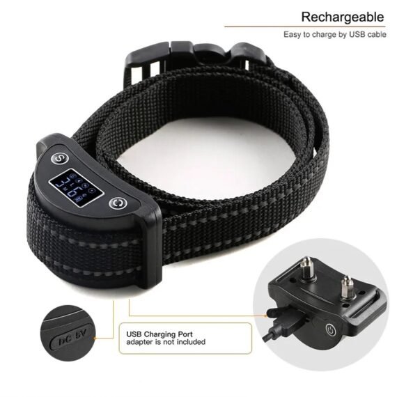 Collier de dressage anti-aboiement pour chien, écran LCD, mode de vibration sonore, chiens de taille S, M, L, sûr, aste, étanche