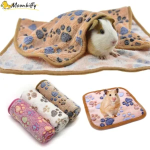 Couverture en Polymères Doux et Chaud pour Petit Animal de Compagnie, Accessoire de Lit pour Hamster, Cochon d'Inde, Glute, Sourire, Lapin, Kasgehogs