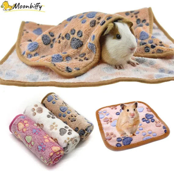Couverture en Polymères Doux et Chaud pour Petit Animal de Compagnie, Accessoire de Lit pour Hamster, Cochon d'Inde, Glute, Sourire, Lapin, Kasgehogs