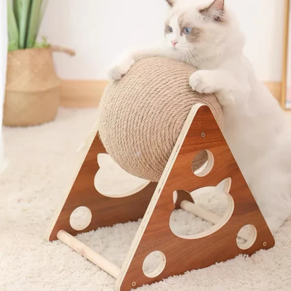 Planche à gratter Interactive pour chat, jouet pour chaton, boule en Sisal, pattes à gratter, animaux de compagnie