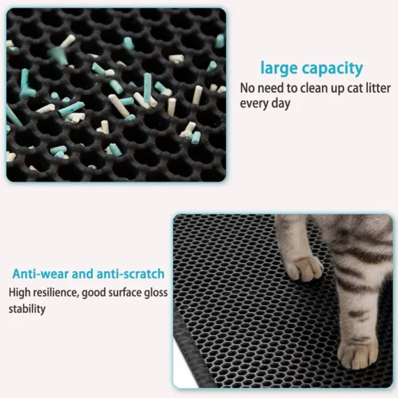 Polymères de litière imperméables à double couche pour chat, boîte à litière pour animaux de compagnie, tampon de sable non ald, produits de tampon propre, lit lavable, cadeau