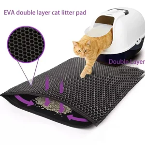 Polymères de litière imperméables à double couche pour chat, boîte à litière pour animaux de compagnie, tampon de sable non ald, produits de tampon propre, lit lavable, cadeau