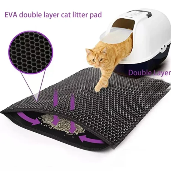 Polymères de litière imperméables à double couche pour chat, boîte à litière pour animaux de compagnie, tampon de sable non ald, produits de tampon propre, lit lavable, cadeau