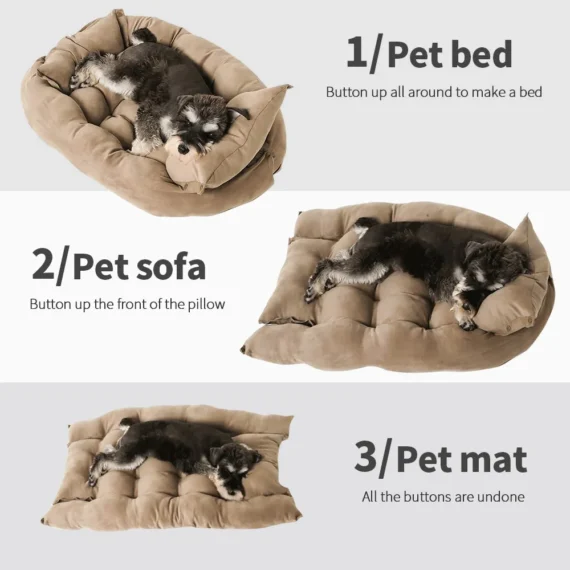 Polymères multifonctions 3 en 1 pour animaux de compagnie, lit de couchage, canapé, chaud, hiver, chiot, chaton, accent, chenil, coussin, doux, chiens, chats