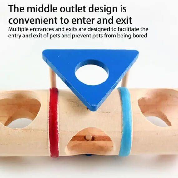 Tube tunnel en bois pour hamster et souris, accessoires de jouet