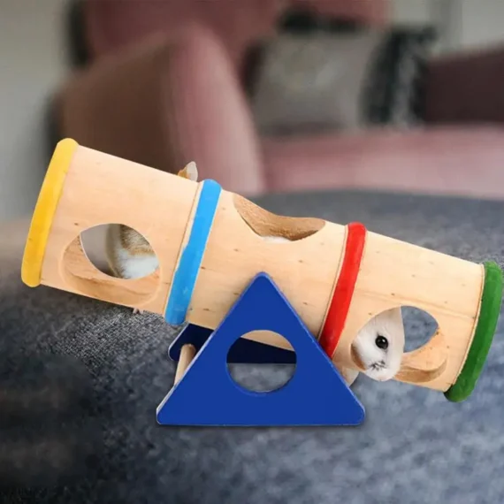 Tube tunnel en bois pour hamster et souris, accessoires de jouet