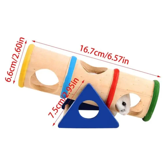 Tube tunnel en bois pour hamster et souris, accessoires de jouet