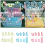 Tunnel de hamster transparent pour petits animaux de compagnie, jouet de piste, pipeline d'entraînement sportif, jeu de bricolage, accessoires pour animaux de compagnie, 8 pièces par ensemble