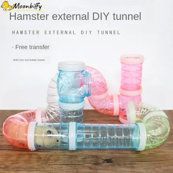 Tunnel de hamster transparent pour petits animaux de compagnie, jouet de piste, pipeline d'entraînement sportif, jeu de bricolage, accessoires pour animaux de compagnie, 8 pièces par ensemble