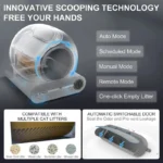 bac à litière intelligent tonepie, bac à litière autonettoyant et désodorisant, bac à litière automatique pour chat, bac à litière de grande capacité, bac à litière entièrement fermé, bac à litière pour animaux de comp