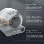 bac à litière intelligent tonepie, bac à litière autonettoyant et désodorisant, bac à litière automatique pour chat, bac à litière de grande capacité, bac à litière entièrement fermé, bac à litière pour animaux de comp